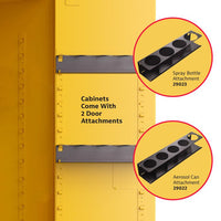 Thumbnail for 30 Gallon, 2 Shelves, 2 Doors, Self Close, 2 Door Attachments, Utili-Guard+™ Flammable Cabinet, Yellow