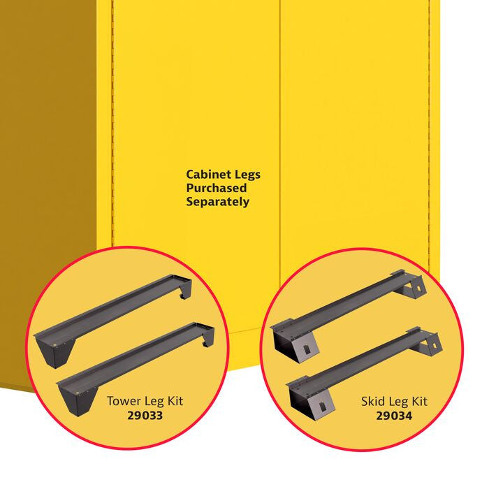 30 Gallon, 2 Shelves, 2 Doors, Self Close, 2 Door Attachments, Utili-Guard+™ Flammable Cabinet, Yellow