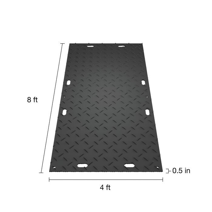 4' x 8' MambaMAT® Composite Mat for Ground Protection, 95 Ton Load Capacity, Black - MM48