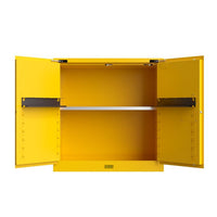 Thumbnail for 30 Gallon, 2 Shelves, 2 Doors, Self Close, 2 Door Attachments, Utili-Guard+™ Flammable Cabinet, Yellow