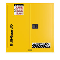 Thumbnail for 30 Gallon, 2 Shelves, 2 Doors, Self Close, 2 Door Attachments, Utili-Guard+™ Flammable Cabinet, Yellow