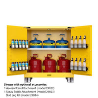 Thumbnail for 30 Gallon, 2 Shelves, 2 Doors, Self Close, 2 Door Attachments, Utili-Guard+™ Flammable Cabinet, Yellow