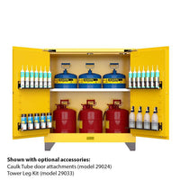 Thumbnail for 30 Gallon, 2 Shelves, 2 Doors, Self Close, 2 Door Attachments, Utili-Guard+™ Flammable Cabinet, Yellow