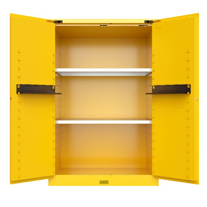 90 Gallon, 2 Shelves, 2 Doors, Self Close, 2 Door Attachments, Utili-Guard+™ Flammable Cabinet, Yellow