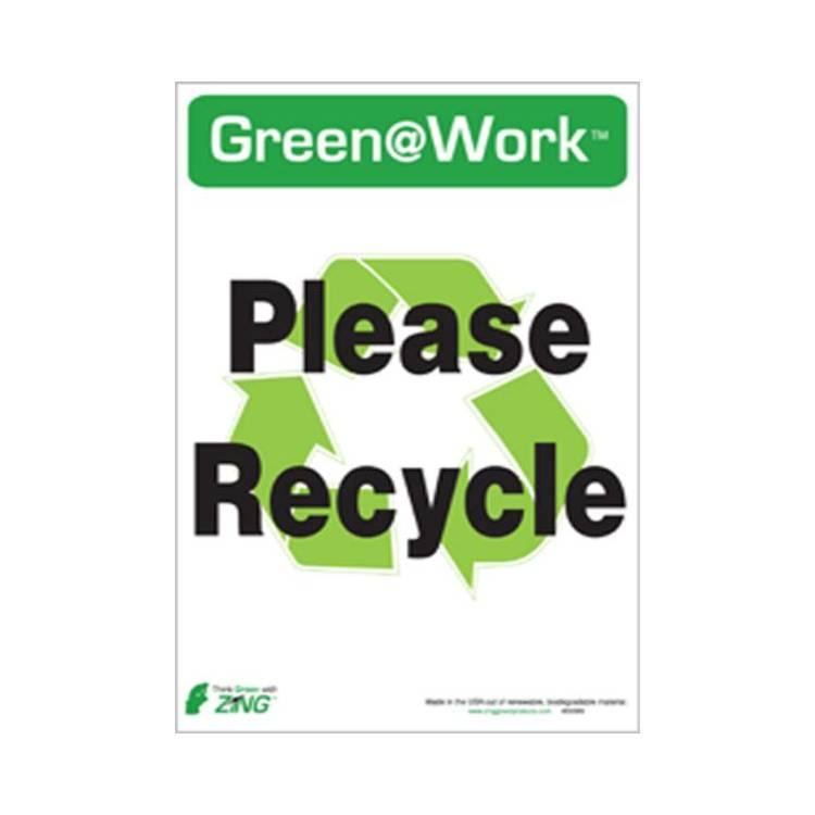 ZING Green At Work Label, 7x5, 5/PK- Model 0009S