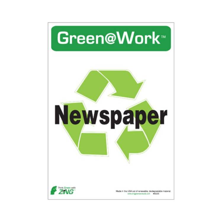 ZING Green At Work Label, 7x5, 5/PK- Model 0022S