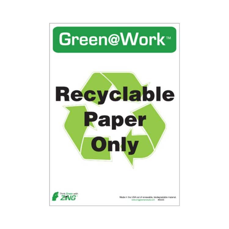 ZING Green At Work Label, 7x5, 5/PK- Model 0026S