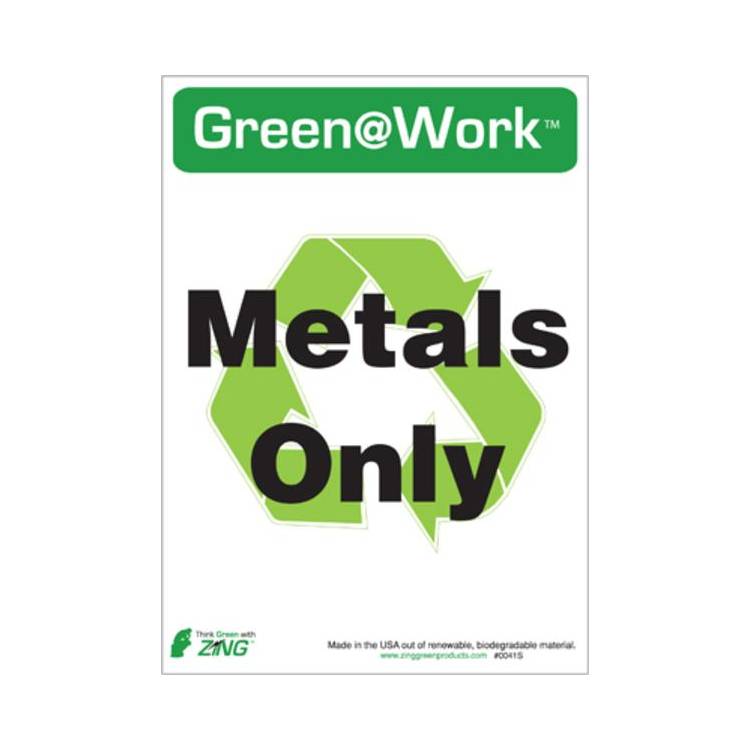 ZING Green At Work Label, 7x5, 5/PK- Model 0041S