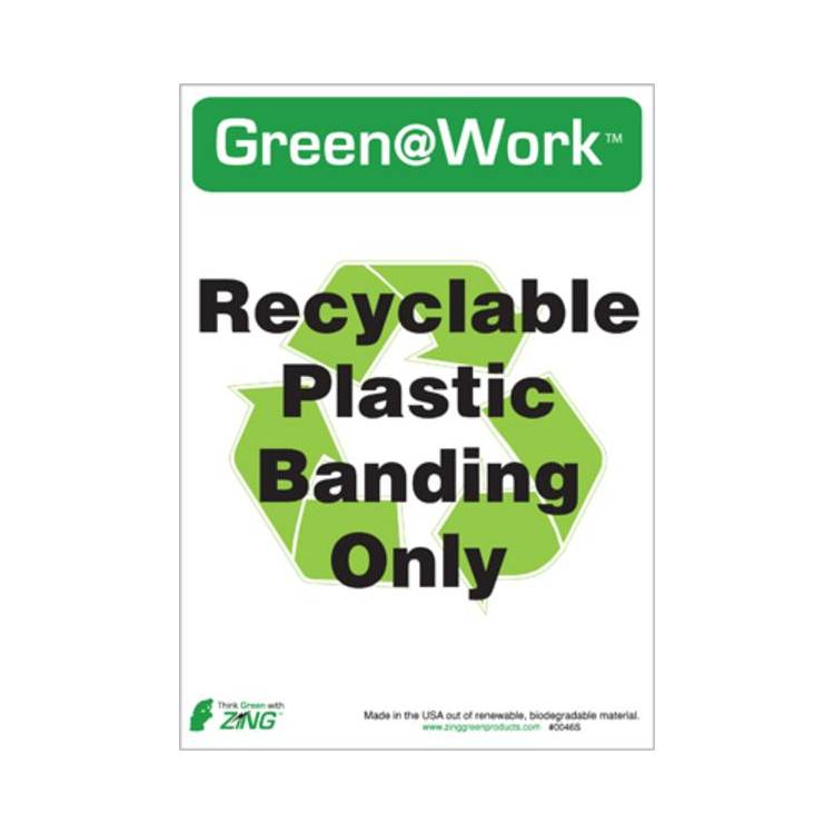 ZING Green At Work Label, 7x5, 5/PK- Model 0046S