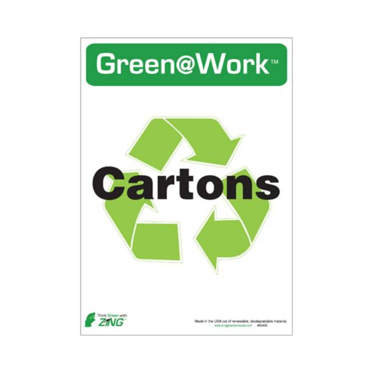 ZING Green At Work Label, 7x5, 5/PK- Model 0049S