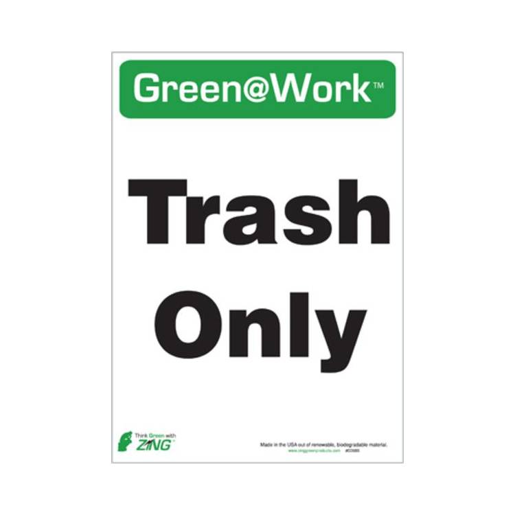 ZING Green At Work Label, 7x5, 5/PK- Model 0068S