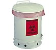 6-Gallon Biohazard Waste Can - White