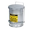Justrite 6-Gallon Oily Waste Can - Sandguard Silver