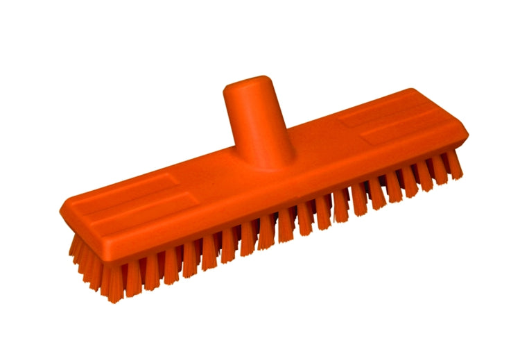 1" Deck Scrub Stiff Polyester Orange