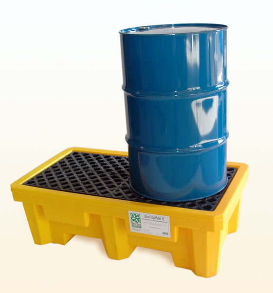 Spill Pallet P2, With Drain, Yellow