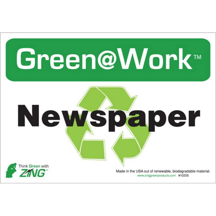 ZING Green At Work Label, 7x10, 5/PK- Model 1022S