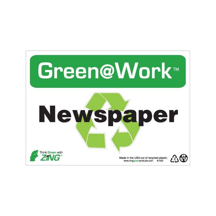 ZING Green At Work Sign, 7X10- Model 1022