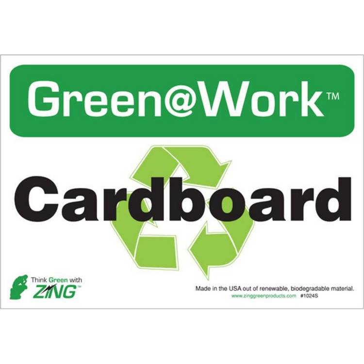 ZING Green At Work Label, 7x10, 5/PK- Model 1024S