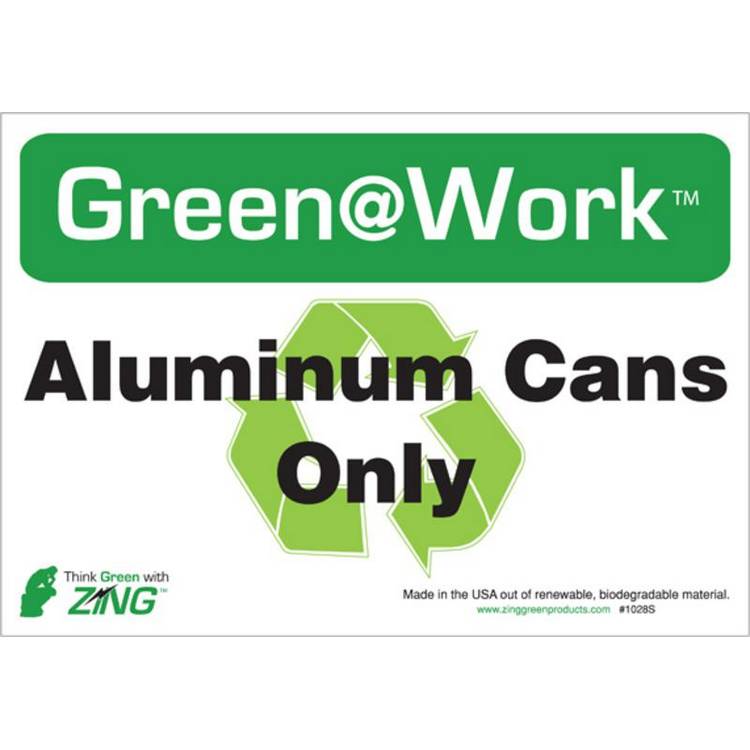 ZING Green At Work Label, 7x10, 5/PK- Model 1028S