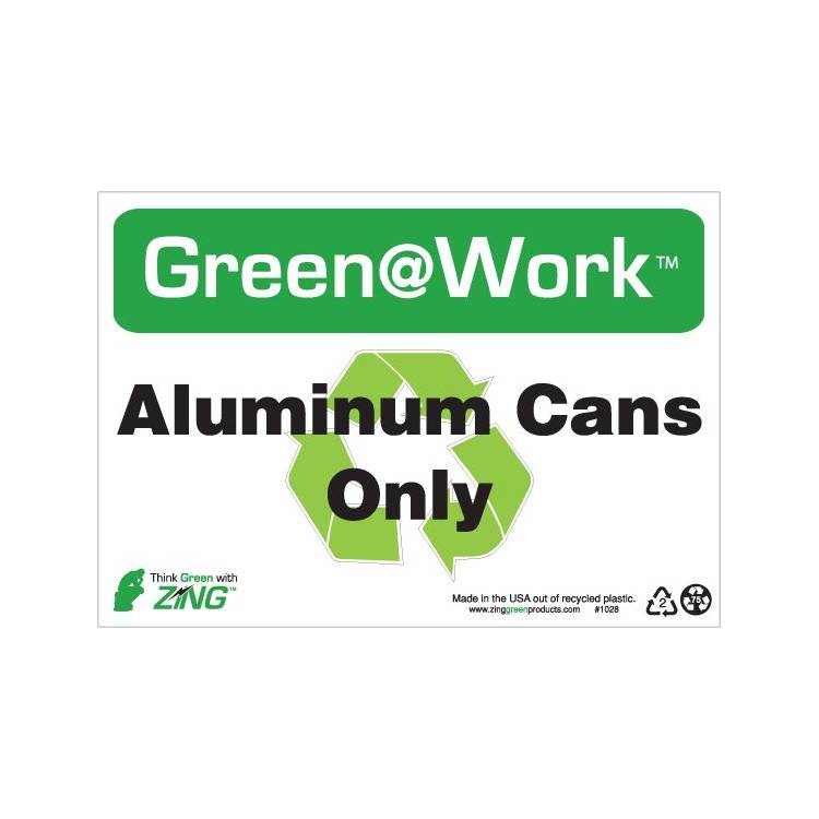 ZING Green At Work Sign, 7X10- Model 1028