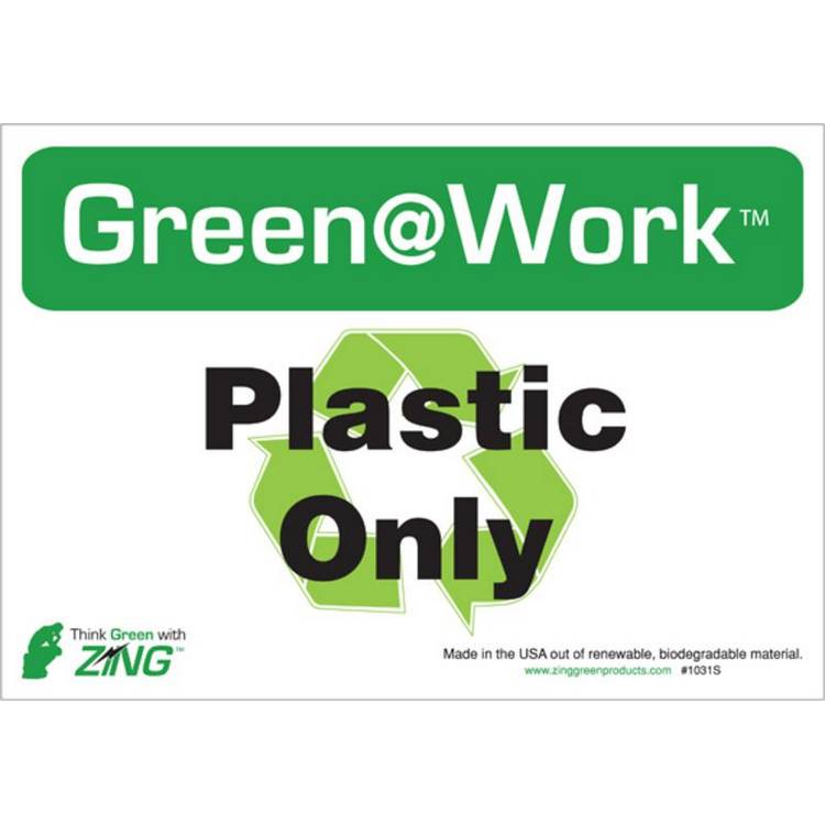 ZING Green At Work Label, 7x10, 5/PK- Model 1031S