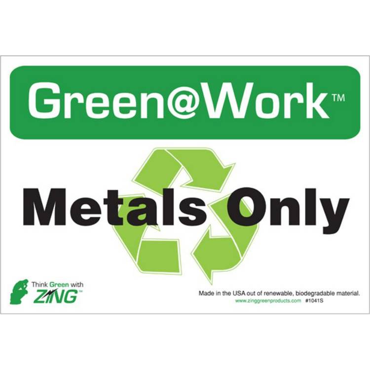 ZING Green At Work Label, 7x10, 5/PK- Model 1041S