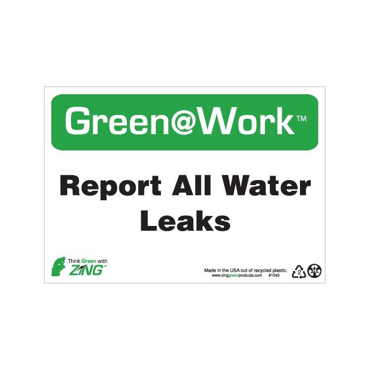 ZING Green At Work Sign, 7X10- Model 1042