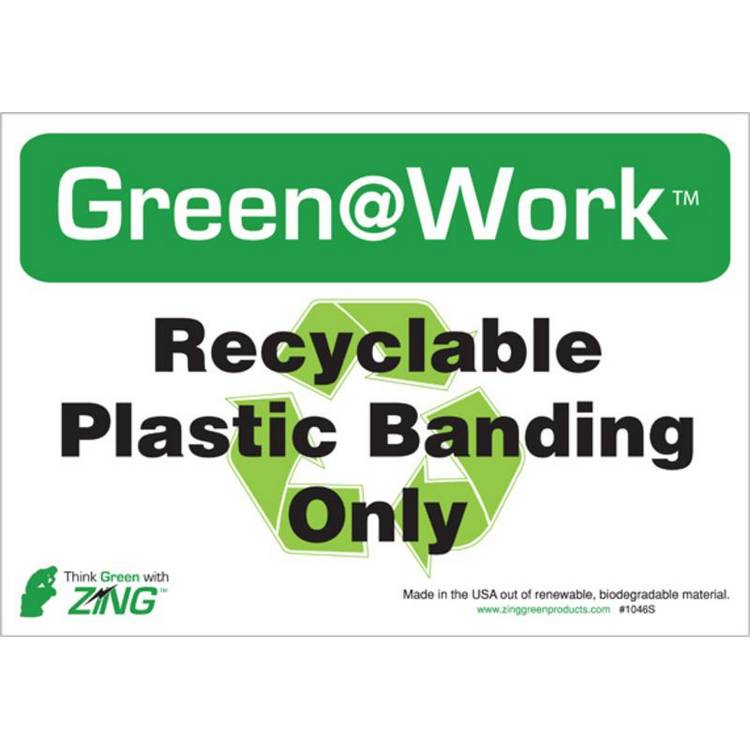 ZING Green At Work Label, 7x10, 5/PK- Model 1046S