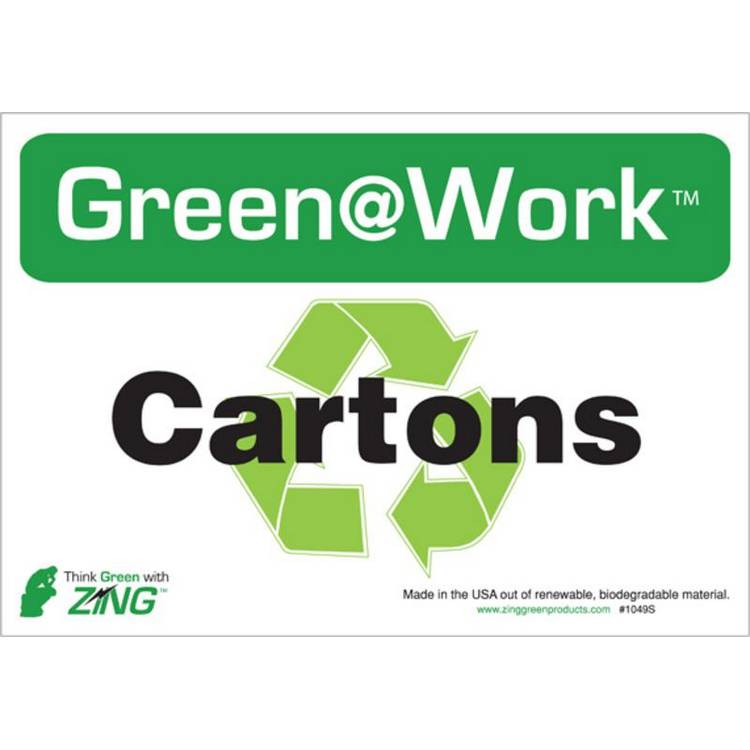 ZING Green At Work Label, 7x10, 5/PK- Model 1049S