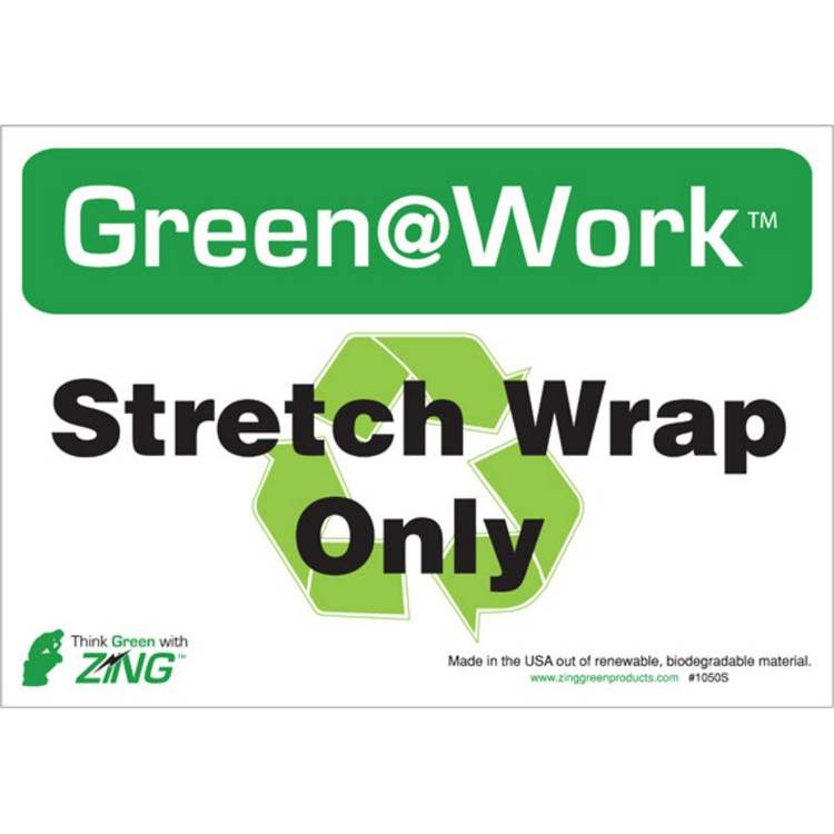 ZING Green At Work Label, 7x10, 5/PK- Model 1050S