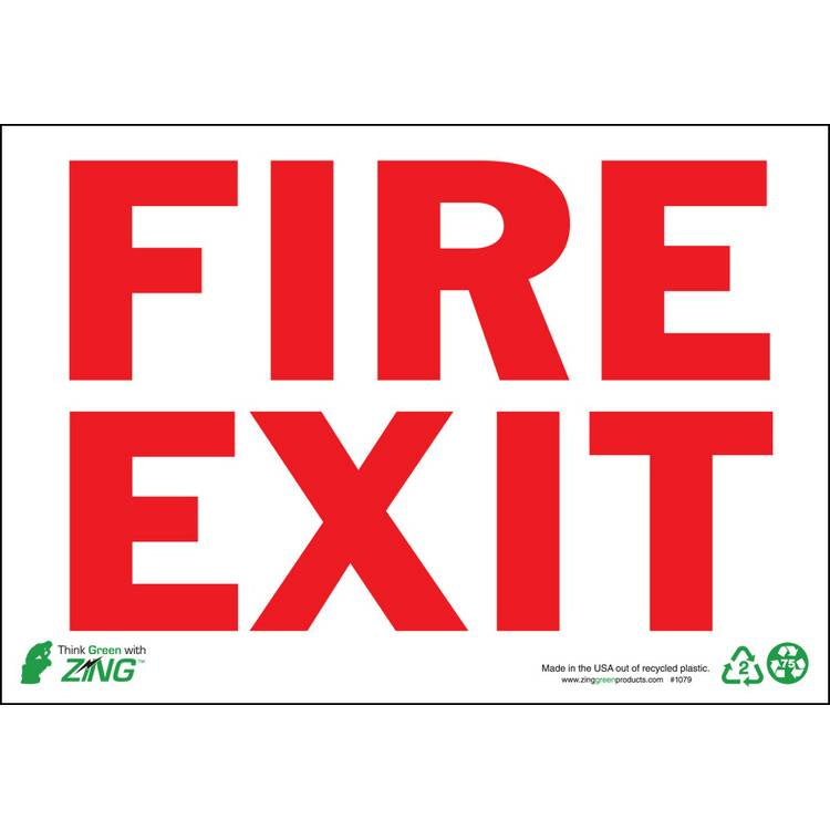 ZING Eco Safety Sign, Exit, 7X10- Model 1079A