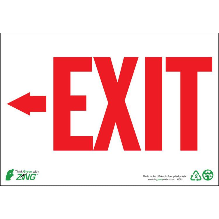 ZING Eco Safety Sign, Exit, 7X10- Model 1082A
