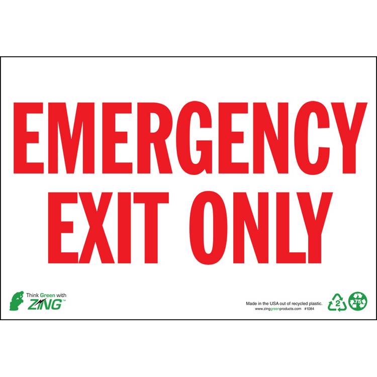 ZING Eco Safety Sign, Exit, 7X10- Model 1084A
