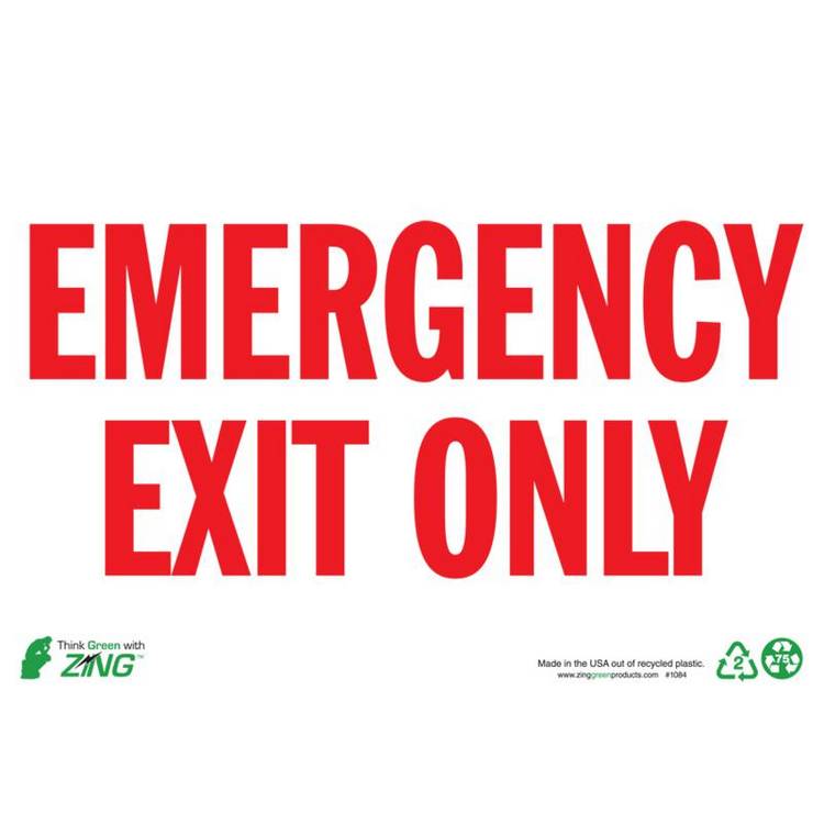 ZING Eco Safety Sign, Exit, 7X10- Model 1084