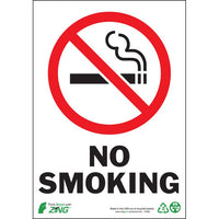 Thumbnail for ZING Eco Safety Sign, No Smoking, 10X7- Model 1085A