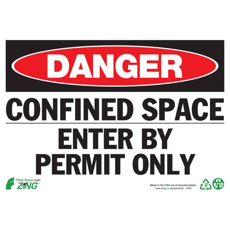 ZING Eco Safety Sign, Danger, 7X10- Model 1091A