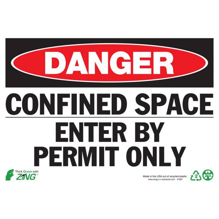 ZING Eco Safety Sign, Danger, 7X10- Model 1091