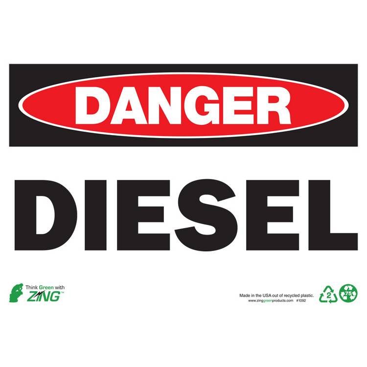 ZING Eco Safety Sign, Danger, 7X10- Model 1092S