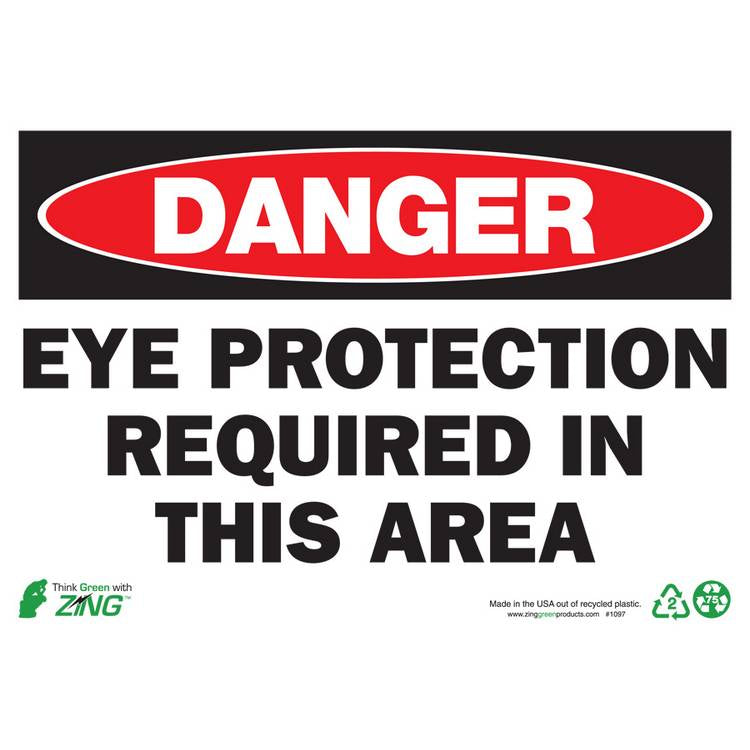ZING Eco Safety Sign, Danger, 7X10- Model 1097S
