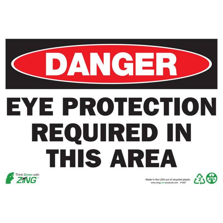 ZING Eco Safety Sign, Danger, 7X10- Model 1097