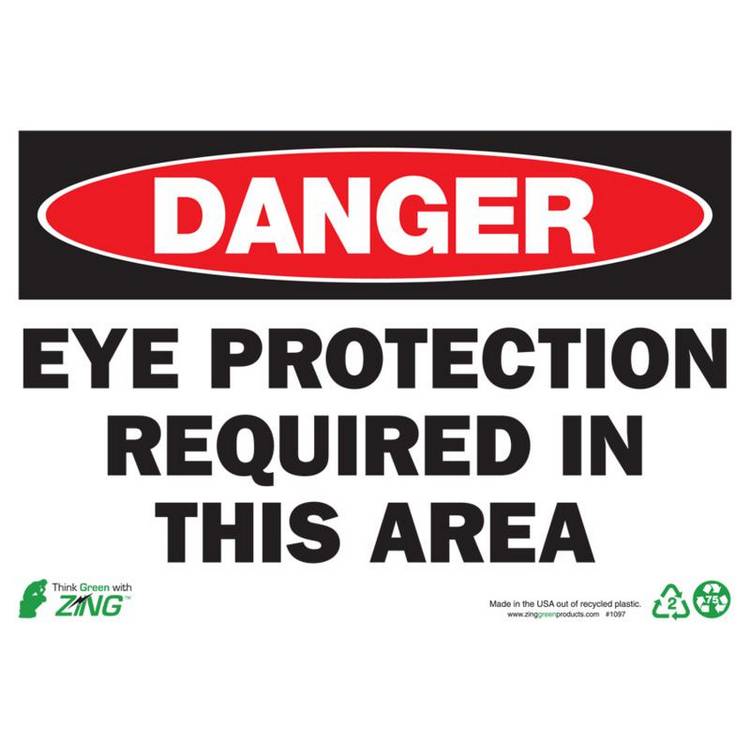 ZING Eco Safety Sign, Danger, 7X10- Model 1097