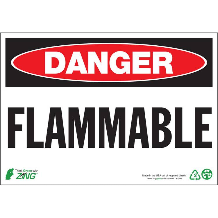 ZING Eco Safety Sign, Danger, 7X10- Model 1098S