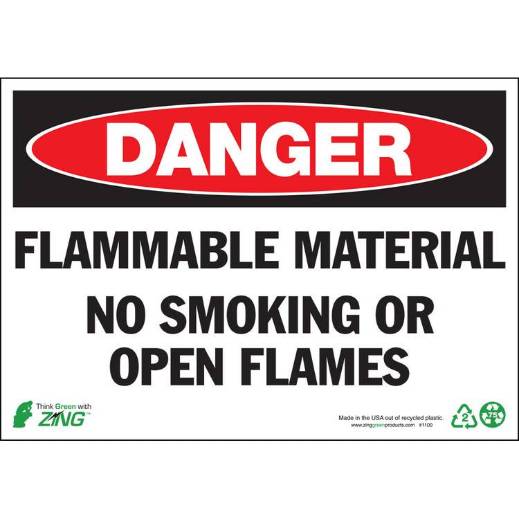 ZING Eco Safety Sign, Danger, 7X10- Model 1100A