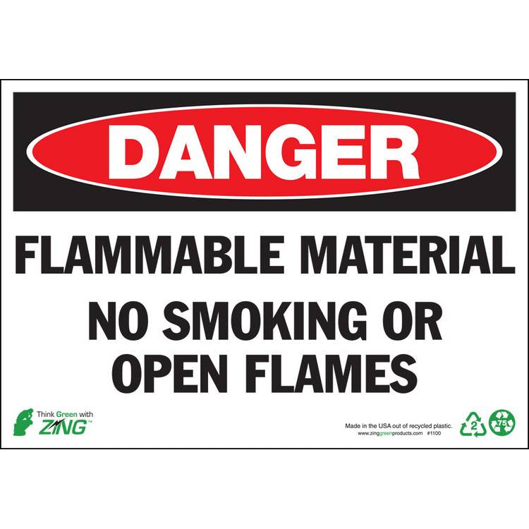 ZING Eco Safety Sign, Danger, 7X10- Model 1100A