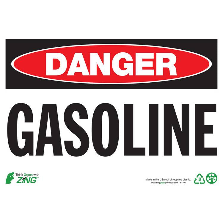 ZING Eco Safety Sign, Danger, 7X10- Model 1101S
