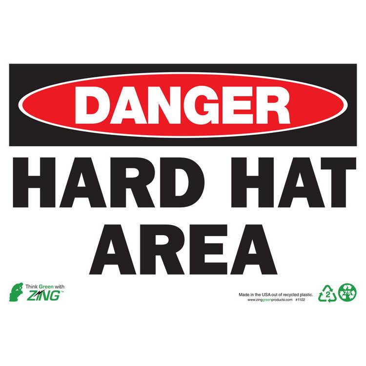 ZING Eco Safety Sign, Danger, 7X10- Model 1102A