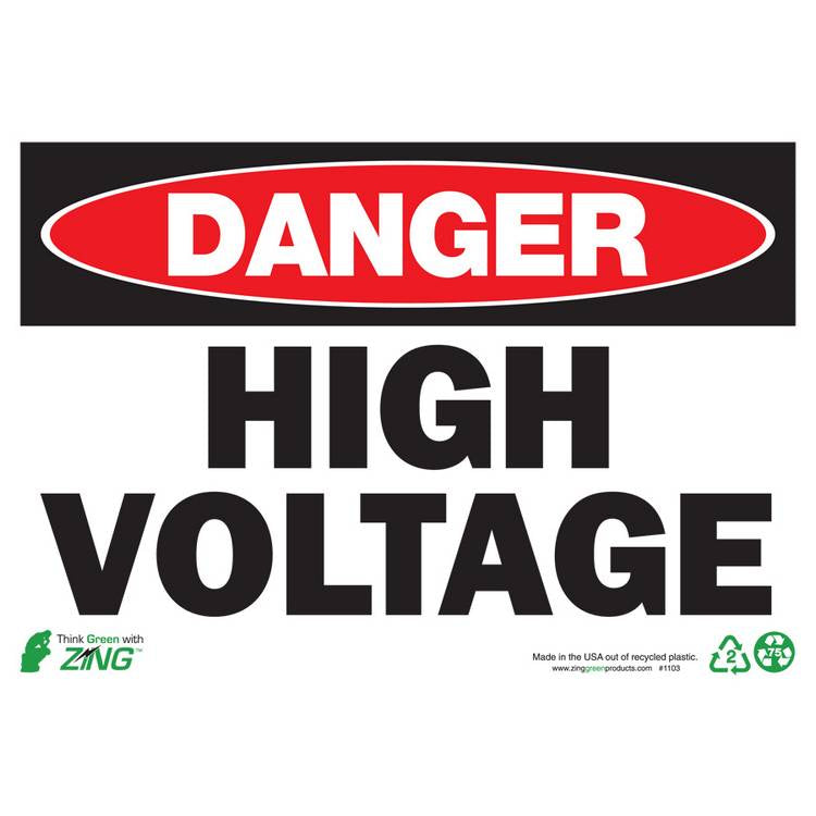 ZING Eco Safety Sign, Danger, 7X10- Model 1103A