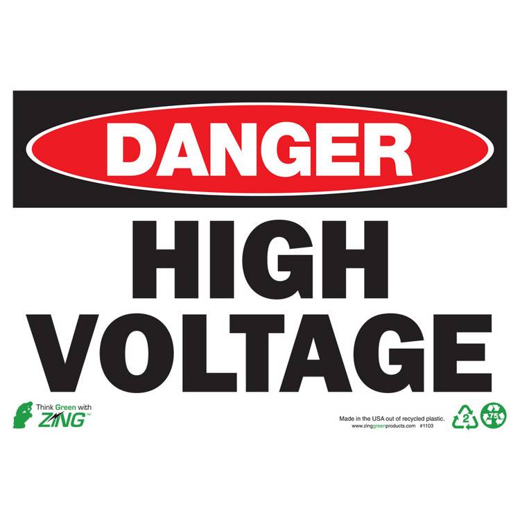 ZING Eco Safety Sign, Danger, 7X10- Model 1103S