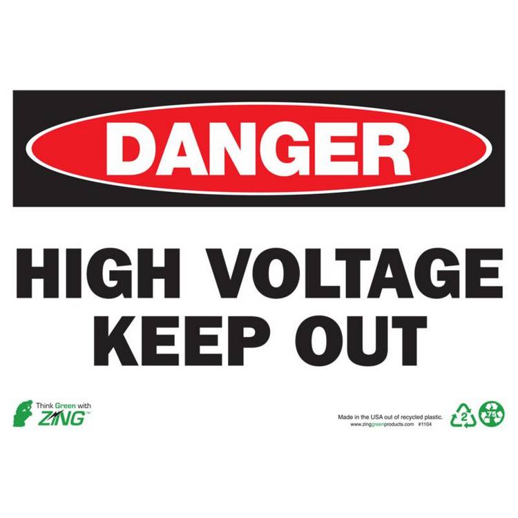 ZING Eco Safety Sign, Danger, 7X10- Model 1104