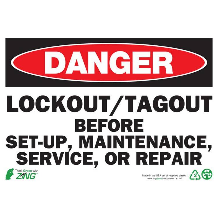 ZING Eco Safety Sign, Danger, 7X10- Model 1107